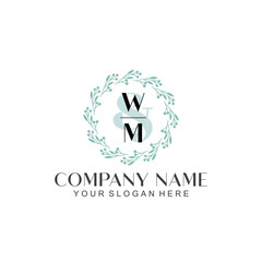 WM Beauty vector initial logo