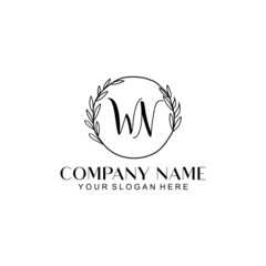 WN Beauty vector initial logo