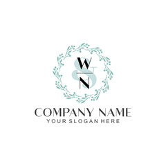 WN Beauty vector initial logo