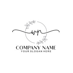 WR signature logo template vector