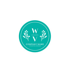 WV Beauty vector initial logo