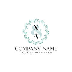 XA Beauty vector initial logo