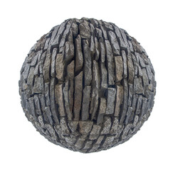 A Sphere from stones isolated on a white background