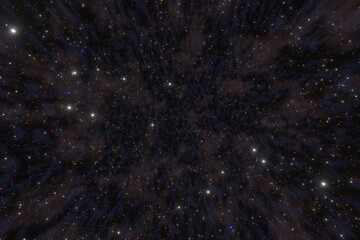 Starry space or star field background. Outer space wallpaper and starry night sky. Stars in the...