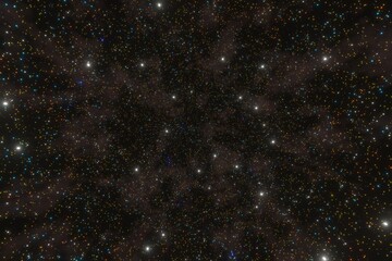 Starry space or star field background. Outer space wallpaper and starry night sky. Stars in the...