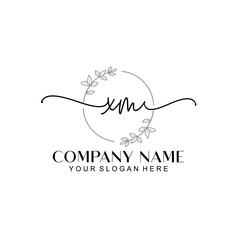 XM signature logo template vector
