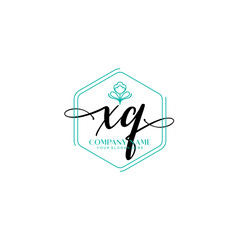 XQ signature logo template vector