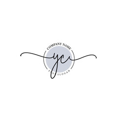 YC signature logo template vector