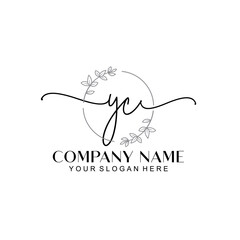 YC signature logo template vector