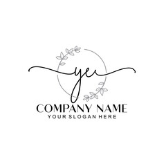 YE signature logo template vector