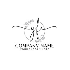 YF signature logo template vector