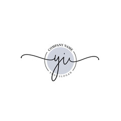 YI signature logo template vector