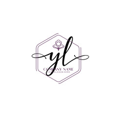 YL signature logo template vector