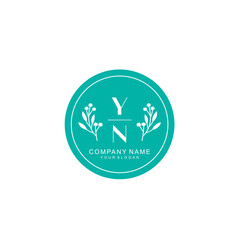 YN Beauty vector initial logo - obrazy, fototapety, plakaty