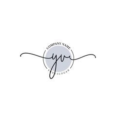 YV signature logo template vector