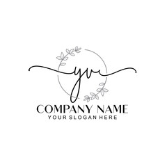 YV signature logo template vector