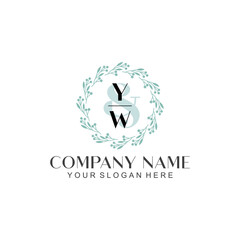 YW Beauty vector initial logo