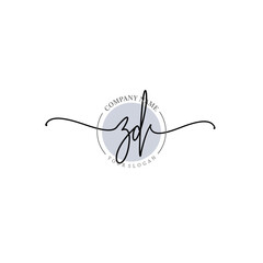 Obraz premium ZD signature logo template vector