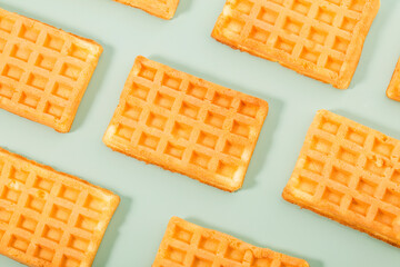 Delicious breakfast dessert waffles，Delicious afternoon tea waffles