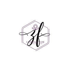 ZF signature logo template vector