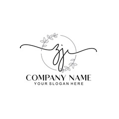 ZJ signature logo template vector