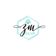 ZM signature logo template vector