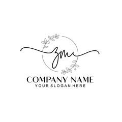 ZM signature logo template vector