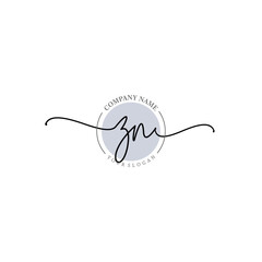 ZN signature logo template vector