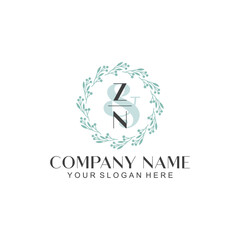 ZN Beauty vector initial logo