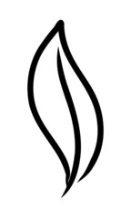 ISOLATED ON A WHITE BACKGROUND CONTOUR DRAWING OF A PLANT LEAF