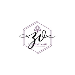 ZV signature logo template vector