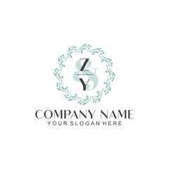 ZY Beauty vector initial logo
