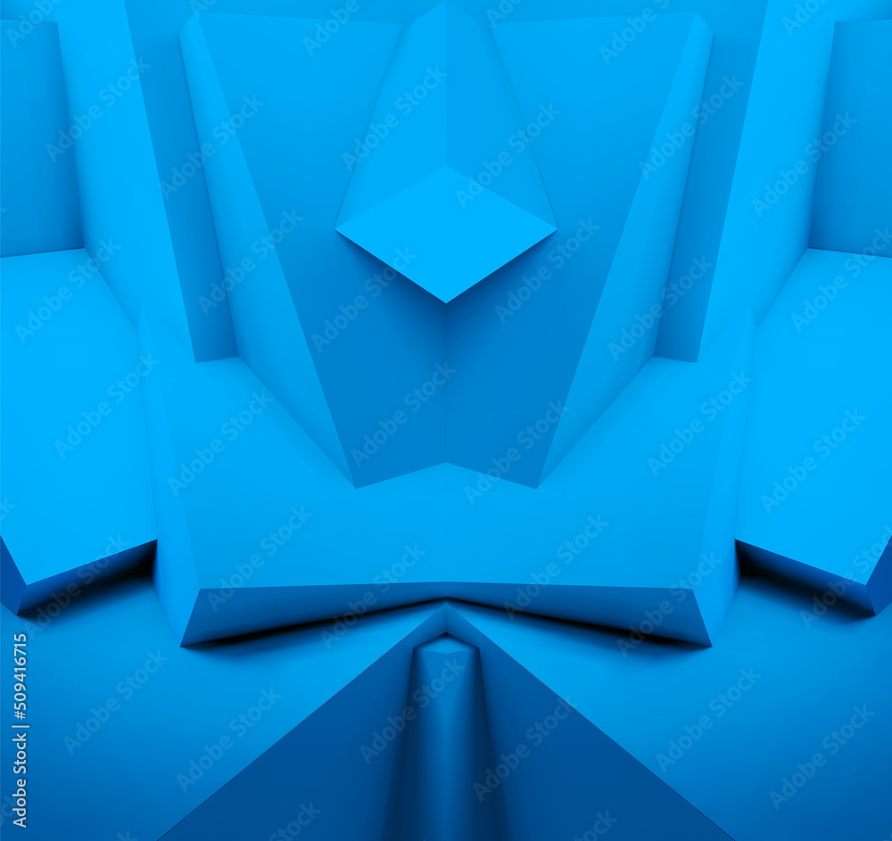 Poster abstract background with overlapping 3d blue cubes
