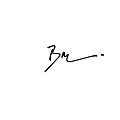 B m Bm initial letter handwriting and signature logo
