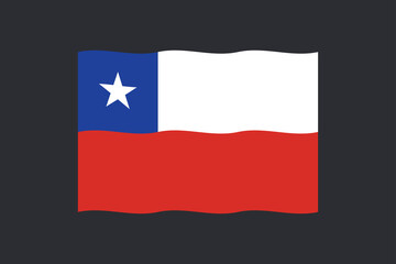 Flag of chile vector design. Chilean national symbol.