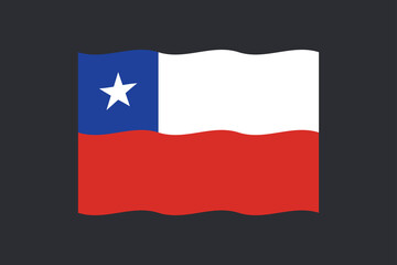 Flag of chile vector design. Chilean national symbol.