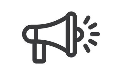 Megaphone icon. Loudspeaker vector illustration. Loud message promotion offer symbol.