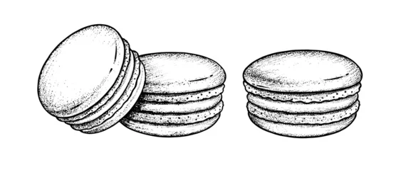 Türaufkleber Vector sketch illustrations of Macarons © Sonya illustration