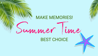 Fototapeta na wymiar Summer time banner design, The best memories. 