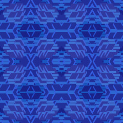 seamless digital pattern of geometric abstract design in blue colors