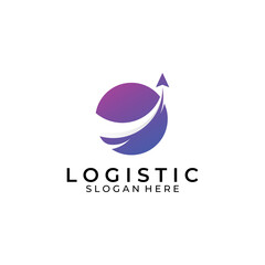 Logistics company vector logo, arrow icon logo, fast digital delivery logo. Using simple and easy logo vector editing.