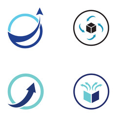 Logistics company vector logo, arrow icon logo, fast digital delivery logo. Using simple and easy logo vector editing.
