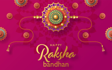Beautiful gold raksha bandhan greeting card