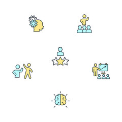 capacity building icons symbol vector elements for infographic web