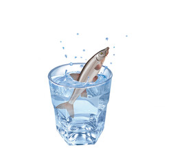 barbeau fluviatile, poisson, évasion, eau, en verre, boire, isolé, liquide, clapoter, froid, blanc, abattre, frais, bleu, éclaboussure, verser, bouillonner, sain, clair, transparent, fraîcheur, humide