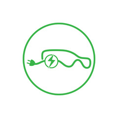 eco car and electric green car technology icon logo vector.