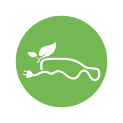 eco car and electric green car technology icon logo vector.