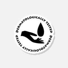Dermatologically tested sticker icon sign for mobile concept and web design