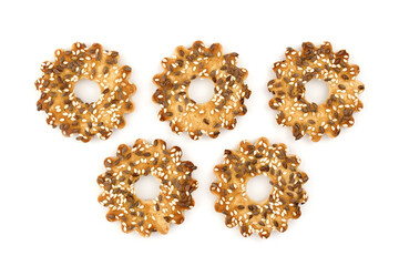 Delicious cookies with sesame seeds and flax. baking according to home recipes