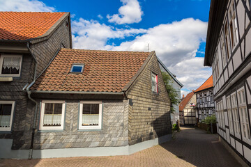 Fototapeta na wymiar Historical street in Goslar, Germany